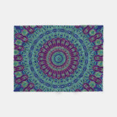 Paars, blauw en groen Mandala Fleece Deken (Voorkant (Horizontaal))