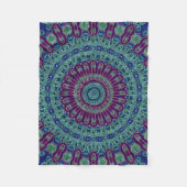 Paars, blauw en groen Mandala Fleece Deken (Voorkant)