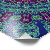 Paars, blauw en groen Mandala Foto Afdruk (Hoek)