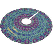 Paars, blauw en groen Mandala Kerstboom Rok (Gekanteld)