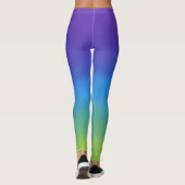 Paars, blauw en groen ombre leggings (Achterkant)