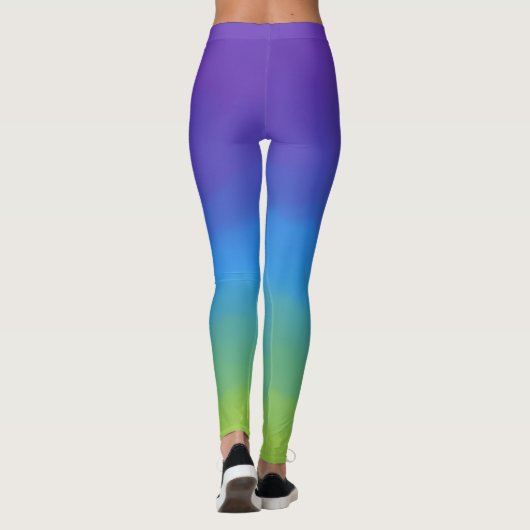 Paars, blauw en groen ombre leggings (Achterkant)