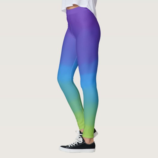Paars, blauw en groen ombre leggings (Links)