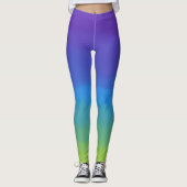 Paars, blauw en groen ombre leggings (Voorkant)