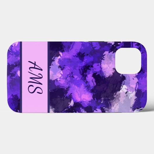 Paars blauw en koel Abstract vormenontwerp Case-Mate iPhone Case (Achterkant (horizontaal))