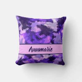 Paars blauw en koel Abstract vormenpatroon Kussen