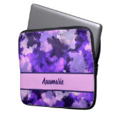 Paars blauw en koel Abstract vormenpatroon Laptop Sleeve (Voorkant Links)