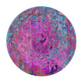 Paars, Blauw en Rood Abstract Retro Werveling Snijplank (Voorkant)