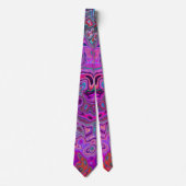 Paars, Blauw en Rood Abstract Retro Werveling Stropdas (Voorkant)