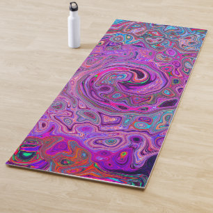 Paars, Blauw en Rood Abstract Retro Werveling Yogamat