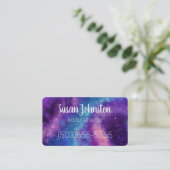 Paars, blauw en roze Galactisch Visitekaartje (Staand voorkant)