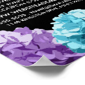 Paars, blauw en roze hydrangea, bloemengebak poster (Hoek)