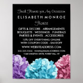 Paars, blauw en roze hydrangea, bloemengebak poster (Voorkant)