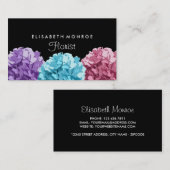 Paars, blauw en roze hydrangea, bloemengebak visitekaartje (Voorkant / Achterkant)
