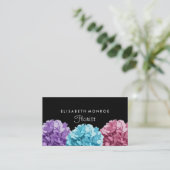 Paars, blauw en roze hydrangea, bloemengebak visitekaartje (Staand voorkant)
