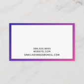 Paars blauw en Roze Visitekaartje van de Gradiënt  (Achterkant)