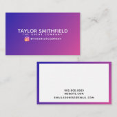 Paars blauw en Roze Visitekaartje van de Gradiënt  (Voorkant / Achterkant)