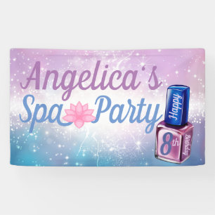 Paars Blauw en Sparks Nail Poolse Spa Spandoek