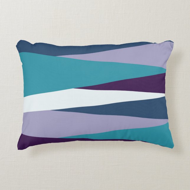 paars blauw en wit paars abstract accent kussen (Voorkant)