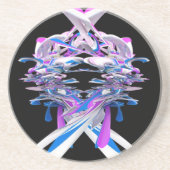 Paars blauw en witte 3D-spiegel Zandsteen Onderzetter (Voorkant)