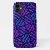Paars, blauw en zwart lijnpatroon Case-Mate iPhone case (Achterkant)