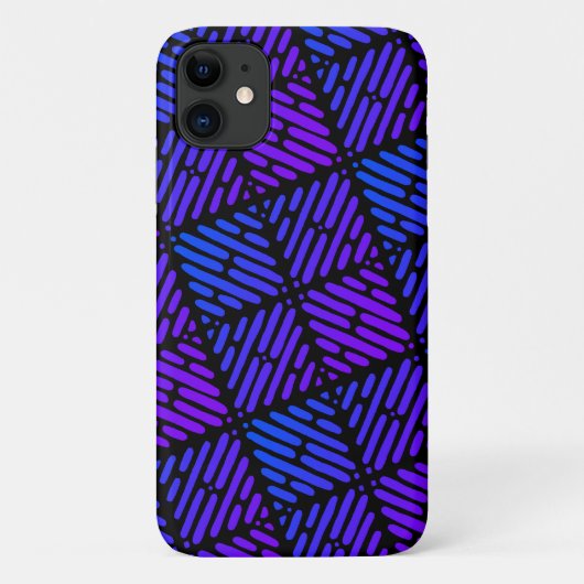 Paars, blauw en zwart lijnpatroon Case-Mate iPhone case (Achterkant)