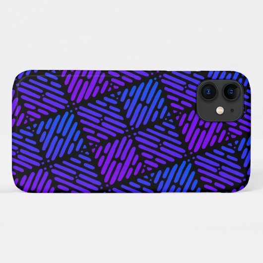 Paars, blauw en zwart lijnpatroon Case-Mate iPhone case (Achterkant (horizontaal))