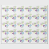 Paars Blauw Felicitaties Afstuderen Cadeaupapier (Vlak)