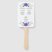 Paars blauw-Floral-Greenery-programma Handwaaier (Achterkant)