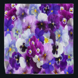 Paars-blauw-Floral-Pansy Pansies Flowers  Bandana<br><div class="desc">Een paarse blauwe witte pansieën florale hond bandana.</div>