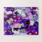 Paars-blauw-Floral-Pansy Pansies Flowers Legpuzzel (Horizontaal)