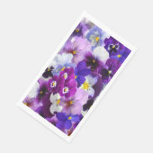 Paars-blauw-Floral-Pansy Pansies Flowers Servet (Hoek)