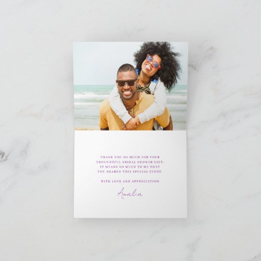 Paars blauw Florenz Vrijgezellenfeest Foto: Bedankkaart (Binnen)