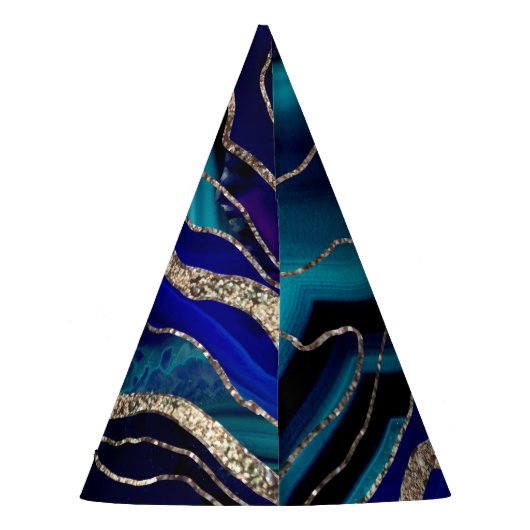 Paars blauw galaxy Nebula Agate Glitter Glam #1 Feesthoedjes (Achterkant)