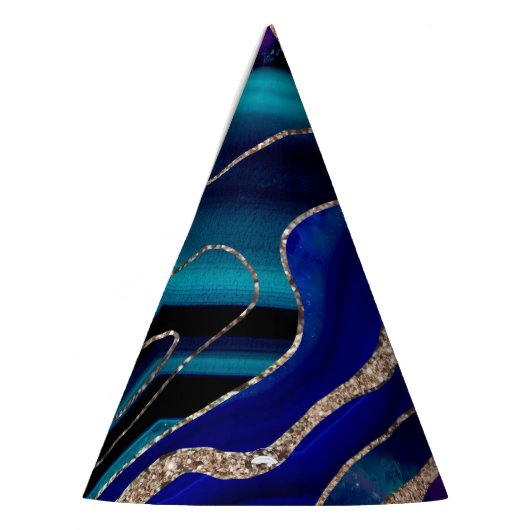 Paars blauw galaxy Nebula Agate Glitter Glam #1 Feesthoedjes (Links)