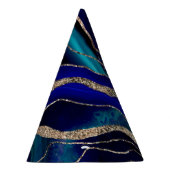 Paars blauw galaxy Nebula Agate Glitter Glam #1 Feesthoedjes (Rechts)