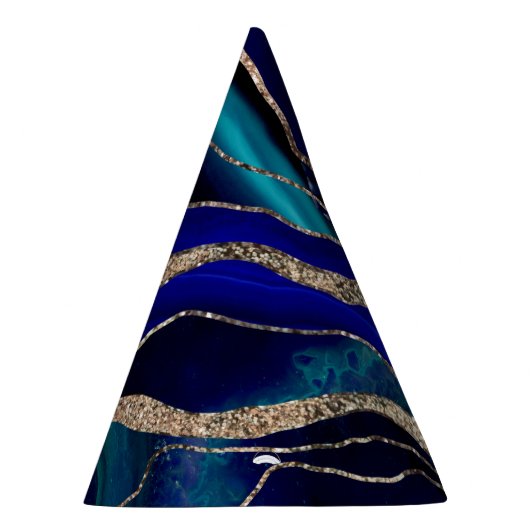 Paars blauw galaxy Nebula Agate Glitter Glam #1 Feesthoedjes (Rechts)