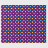 Paars Blauw Geel Stippen Design Cadeaupapier (Vlak)