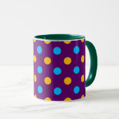Paars Blauw Geel Stippen Design Mok (Voorkant rechts)