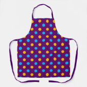 Paars Blauw Geel Stippen Design Schort (Voorkant)