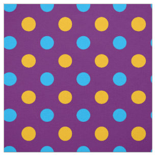Paars Blauw Geel Stippen Design  Stof