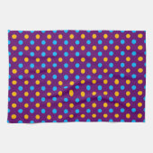 Paars Blauw Geel Stippen Design  Theedoek (Horizontaal)