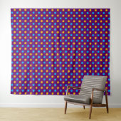 Paars Blauw Geel Stippen Design Wandkleed (In Situ (horizontaal))