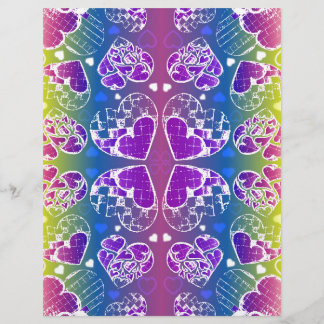 Paars, blauw, geel Whimsical-patroon