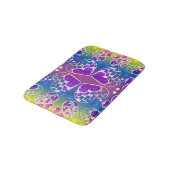 Paars, blauw, geel Whimsical-patroon Badmat (Gekanteld)