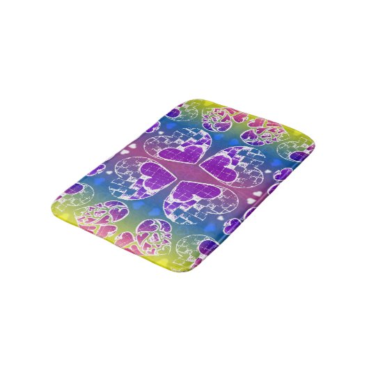 Paars, blauw, geel Whimsical-patroon Badmat (Gekanteld)