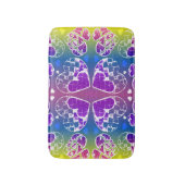 Paars, blauw, geel Whimsical-patroon Badmat (Voorkant Verticaal)