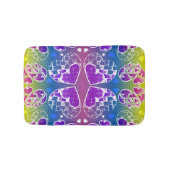 Paars, blauw, geel Whimsical-patroon Badmat (Voorkant)