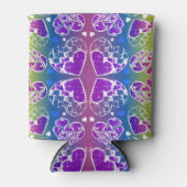 Paars, blauw, geel Whimsical-patroon Blikjeskoeler (Voorkant)