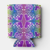 Paars, blauw, geel Whimsical-patroon Blikjeskoeler (Achterkant)